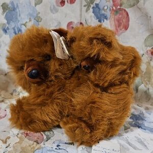 FLOMO Vintage Mother Grizzly Bear & Baby Cub - 9" Plush Stuffed Animal Toy